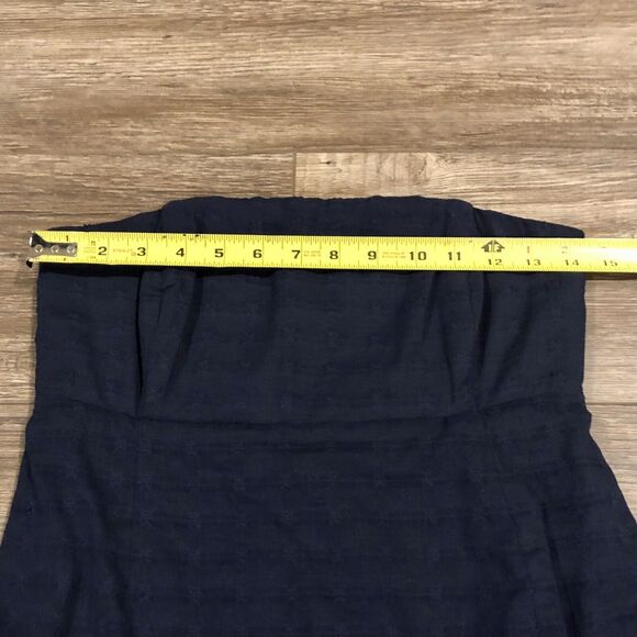 Vineyard Vines Strapless Top 0 Nautical Navy Jacquard Back Zip NWT - Picture 12 of 13